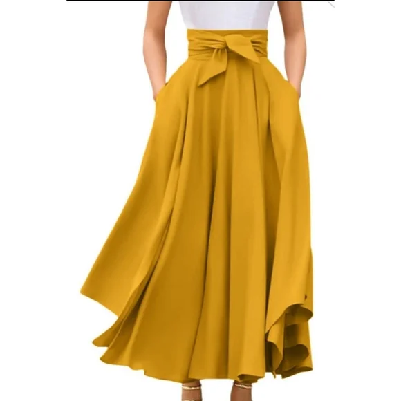 Women's Flowy Long Skirt with Pleated Elastic High Waist Size XL NWT - Picture 1 of 4
